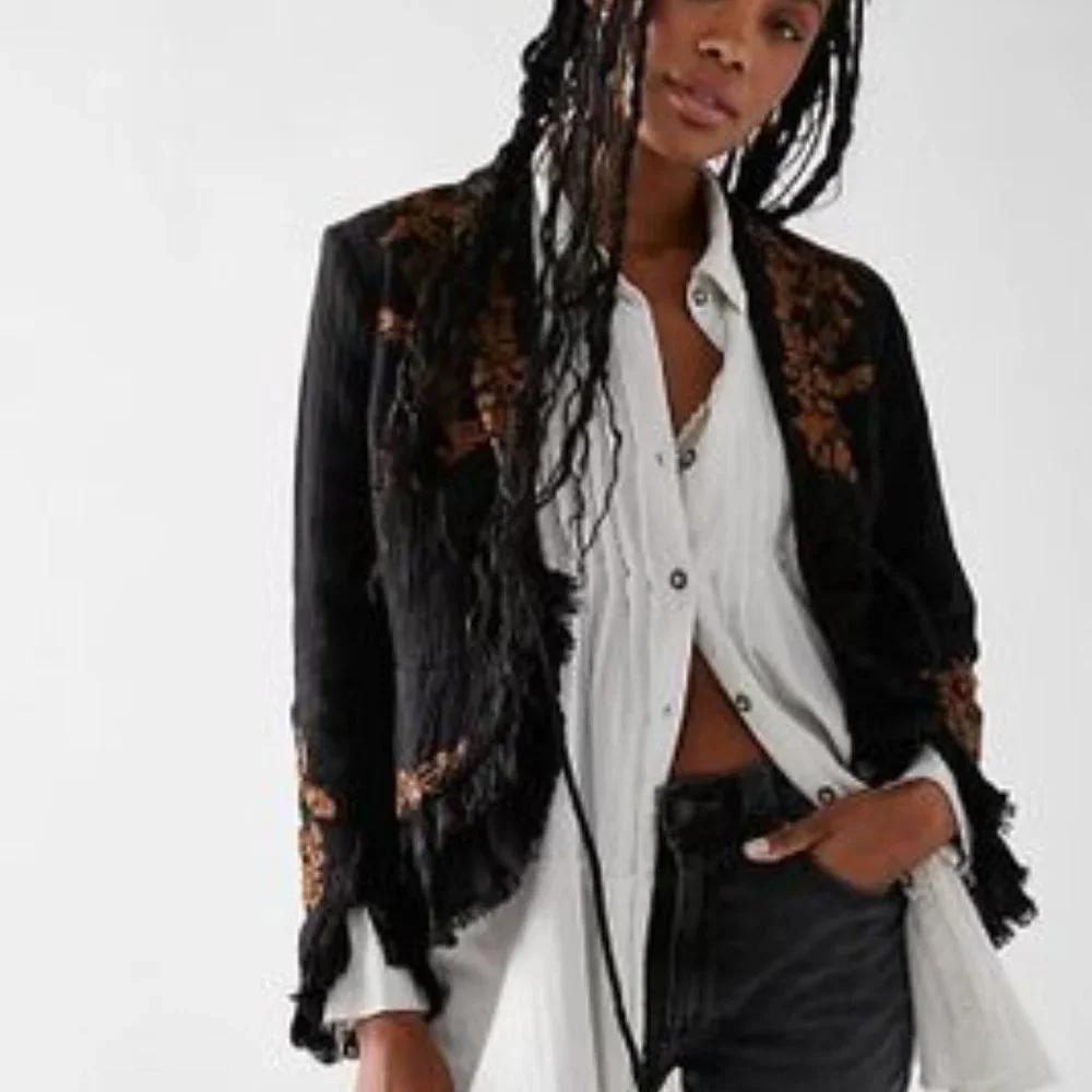 Free People Abbie Velvet Bed Jacket